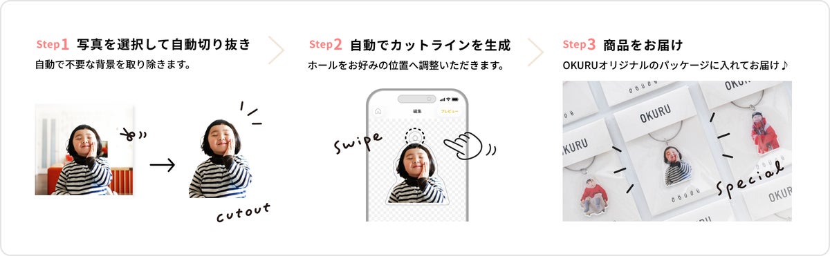 「みてね」×「OKURU」フォトグッズ第2弾、子どもの写真で作る「アクリルキーホルダー」が10月23日発売
