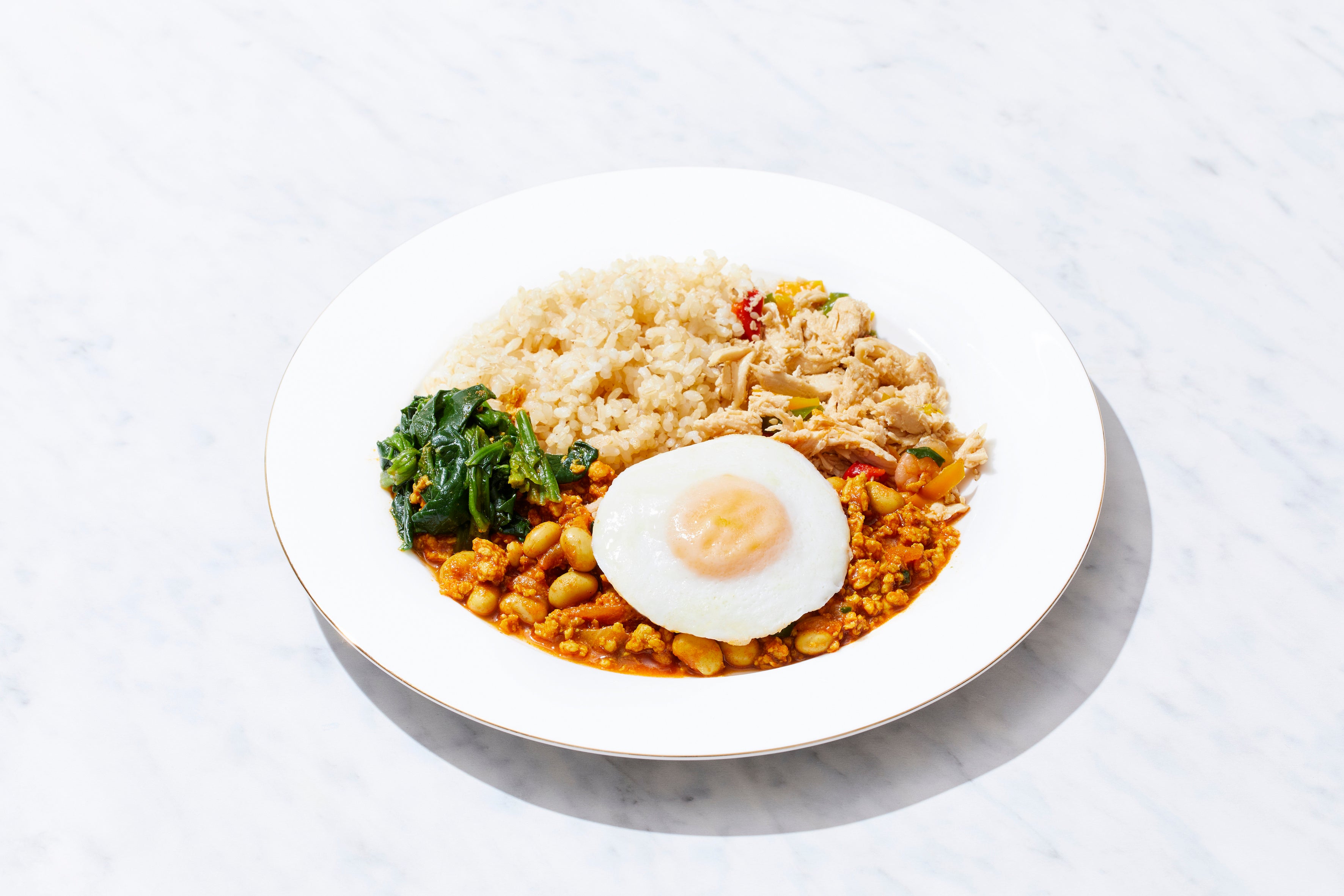 月見キーマカレーセット