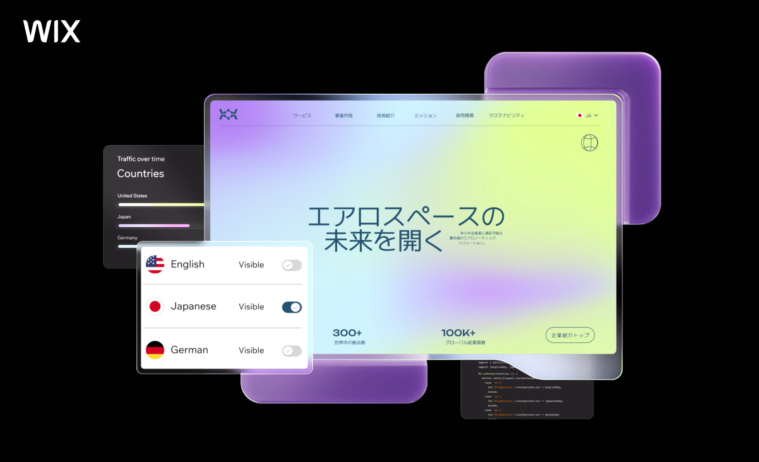 大企業の Web サイト制作・運営の内製化を実現する「Wix エンタープライズ」の製品イメージ