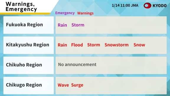 ▲警報・特別警報情報(提供元：株式会共同通信デジタル)