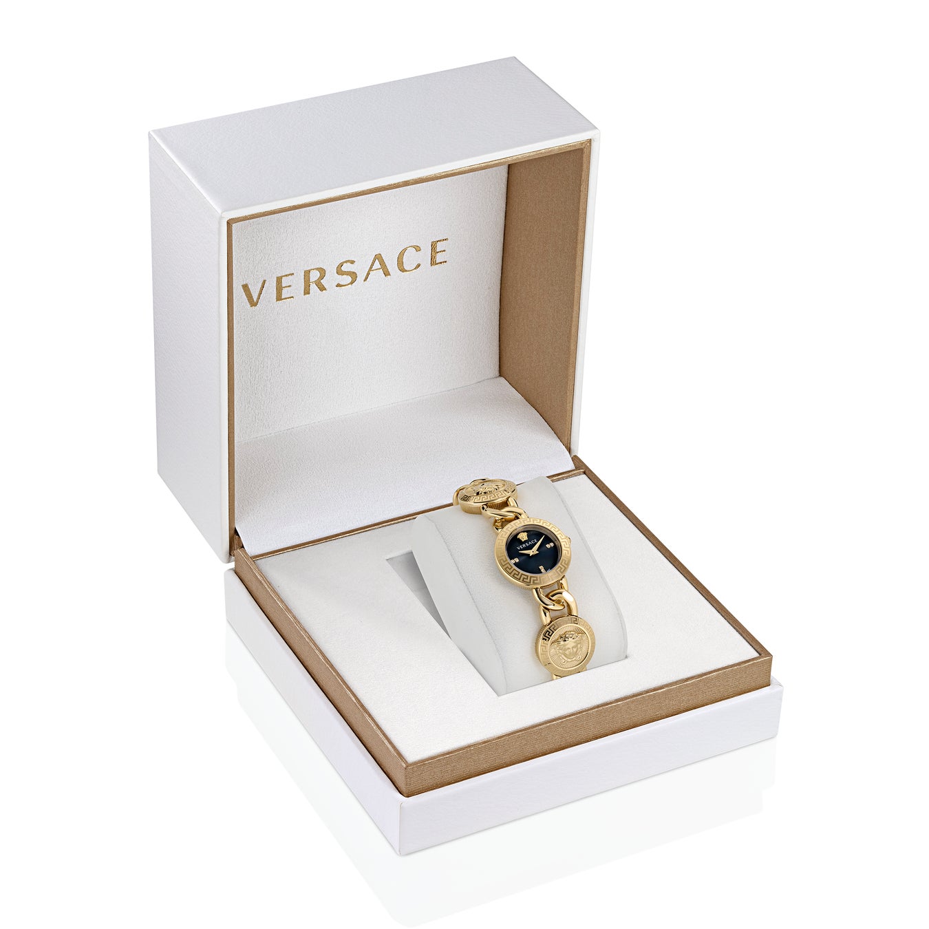 【国内配送、versace 】ヴェルサーチ スタッズデザイン ゴールド イタリアのファッションブランド『VERSACE(ヴェルサーチェ)』の