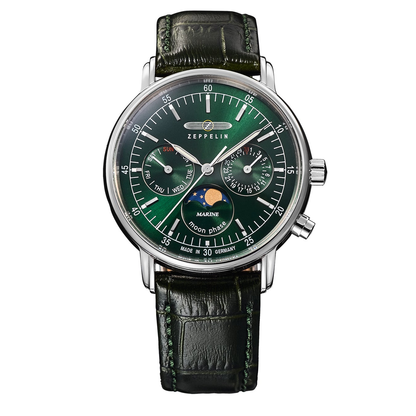 ドイツ時計『ZEPPELIN(ツェッペリン)』、月齢表示「ムーンフェイズ ドイツ時計『ZEPPELIN(ツェッペリン)』、月齢表示「ムーンフェイズ