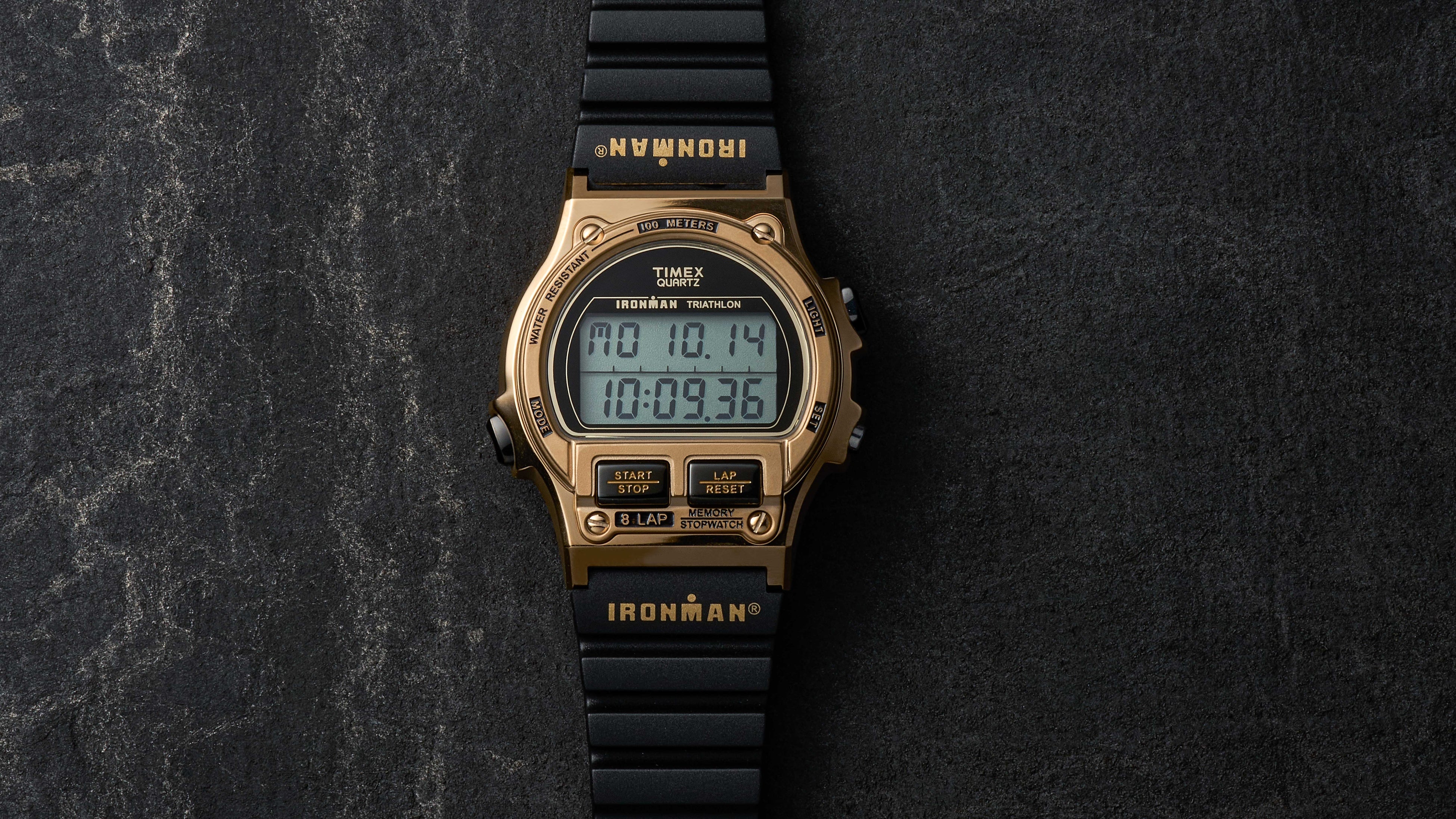 TIMEXゴールド/ブラック アイアンマン 8ラップ メタル 限定モデル TIMEX タイメックス アイアンマン 8 ラップ メタル 日本限定