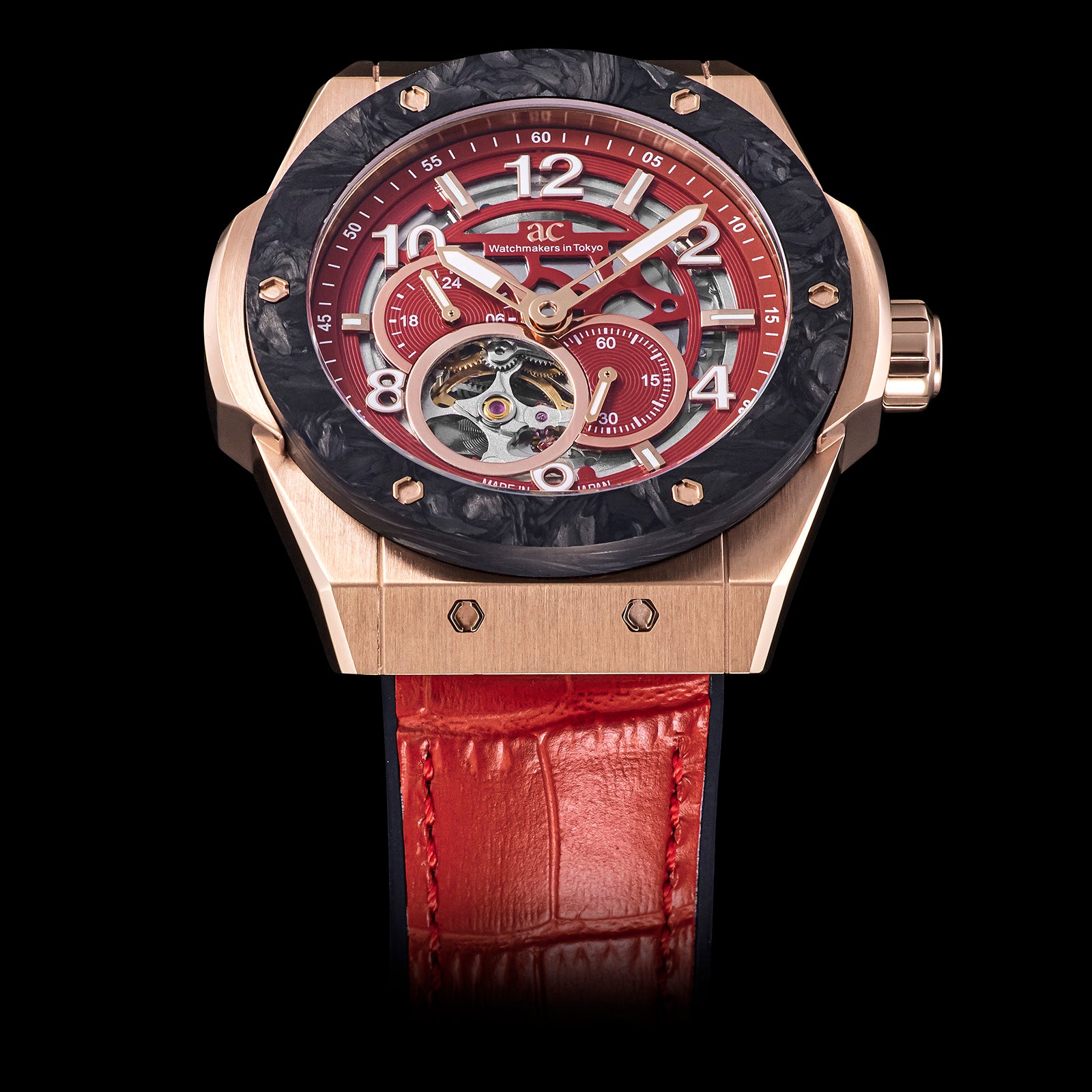 肉厚カーボンベゼルの日本製スケルトン時計『TIME CRAFT JAPAN MADE