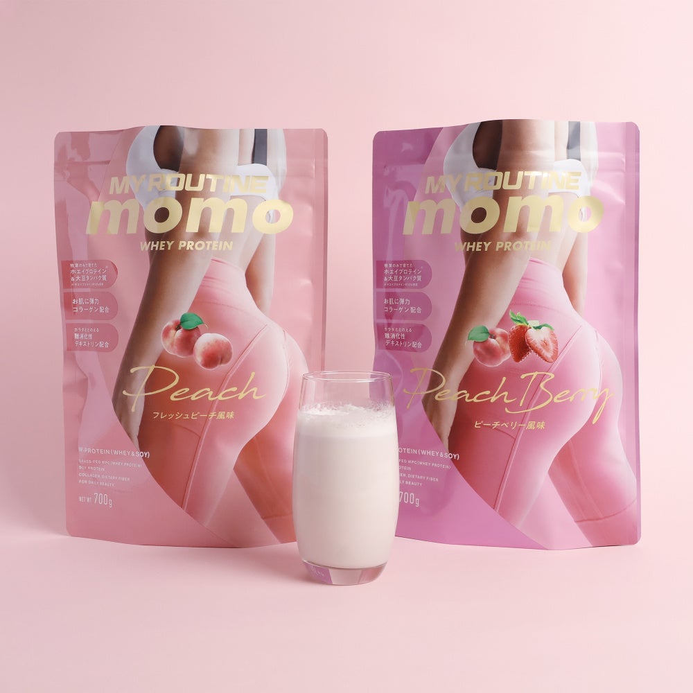 左から、フレッシュピーチ風味、ピーチベリー風味