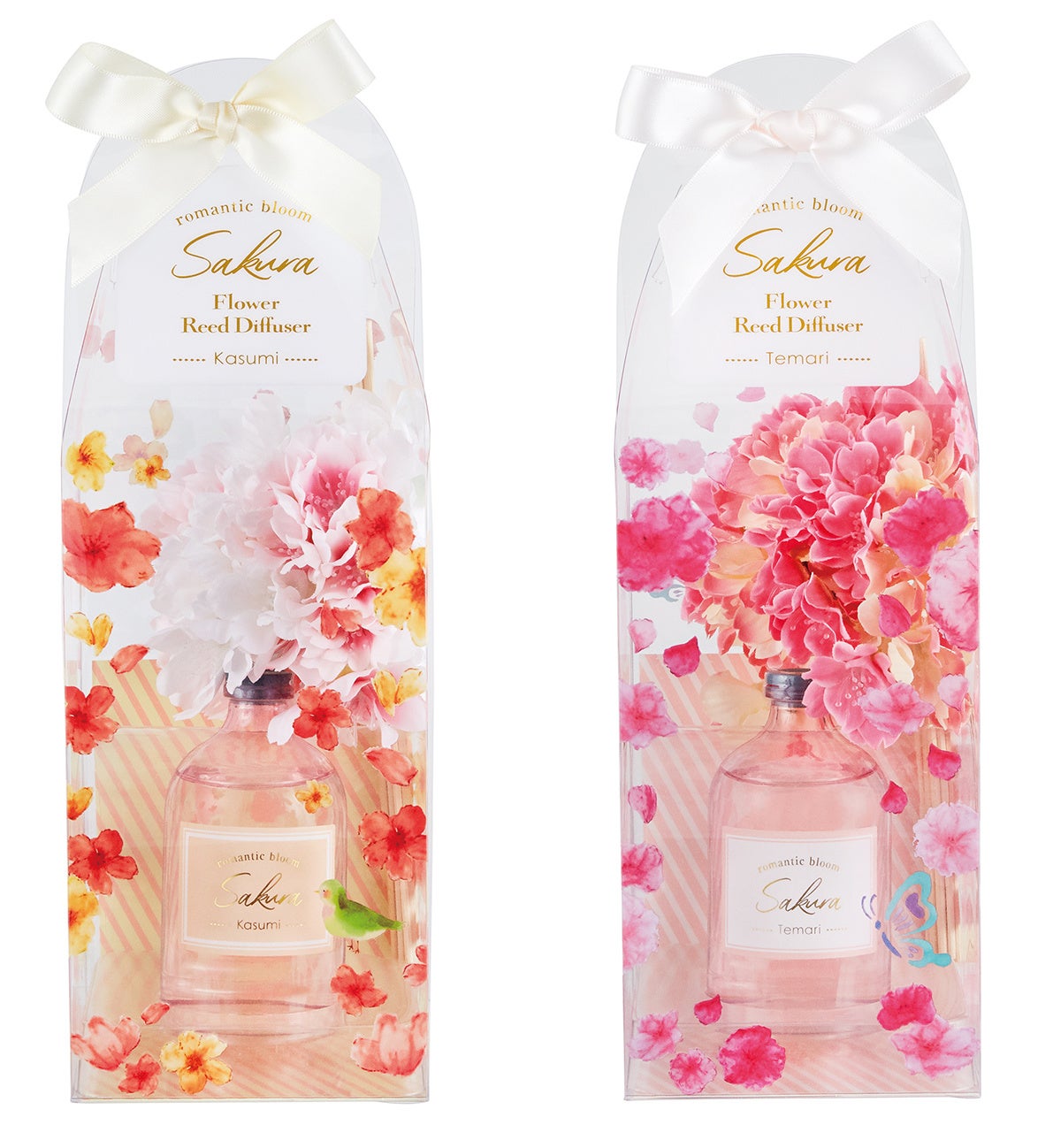 左から カスミザクラ、テマリザクラ