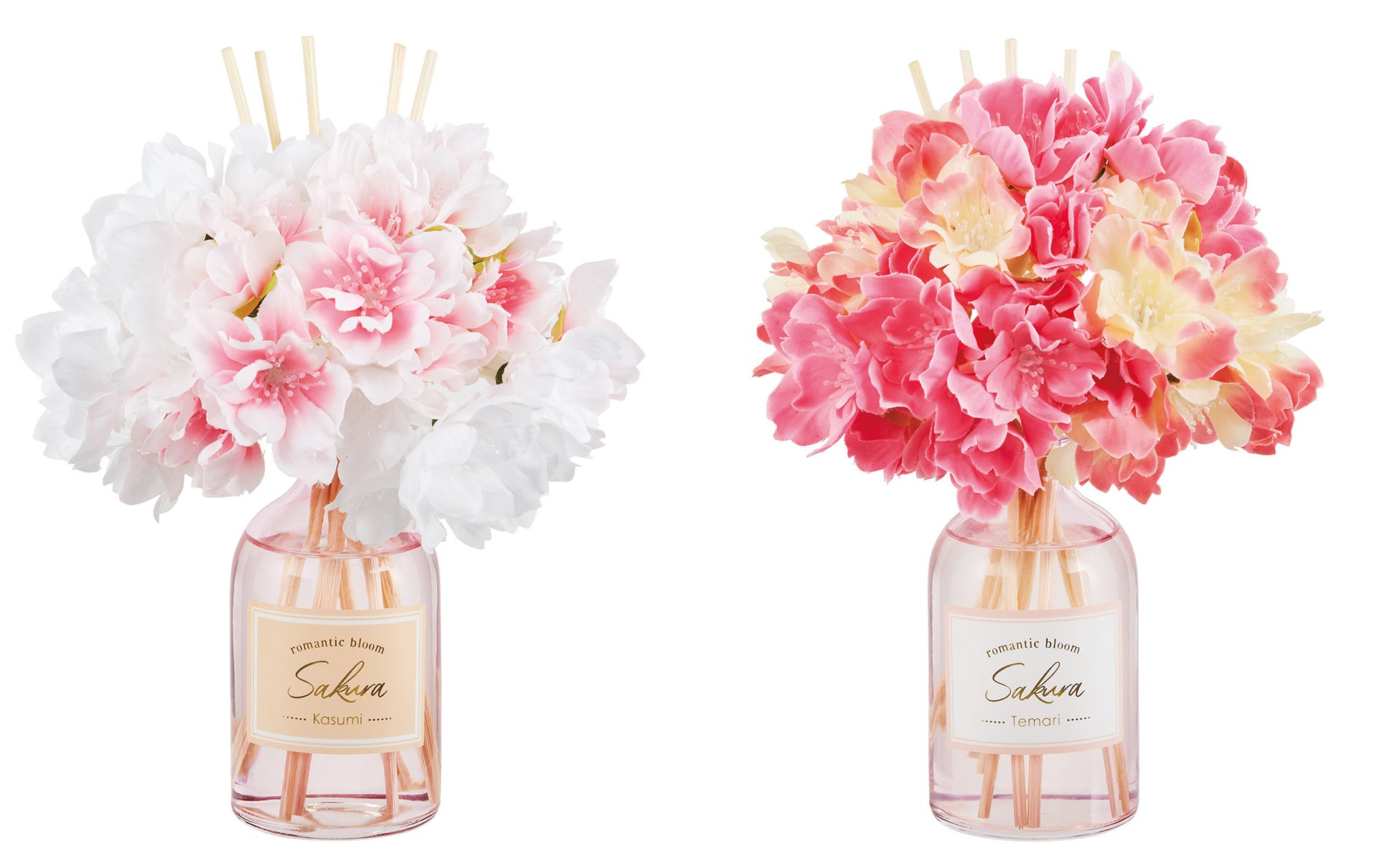 左から カスミザクラ、テマリザクラ