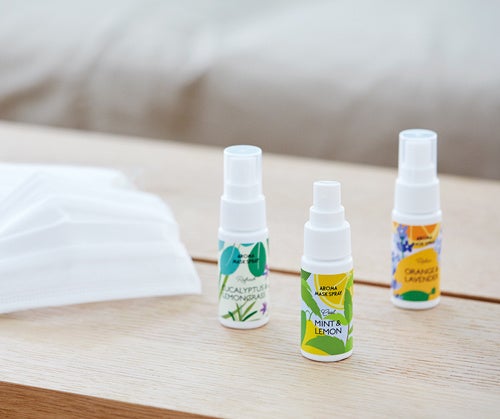 左から ユーカリ&レモングラス、ミント&レモン、オレンジ&ラベンダー