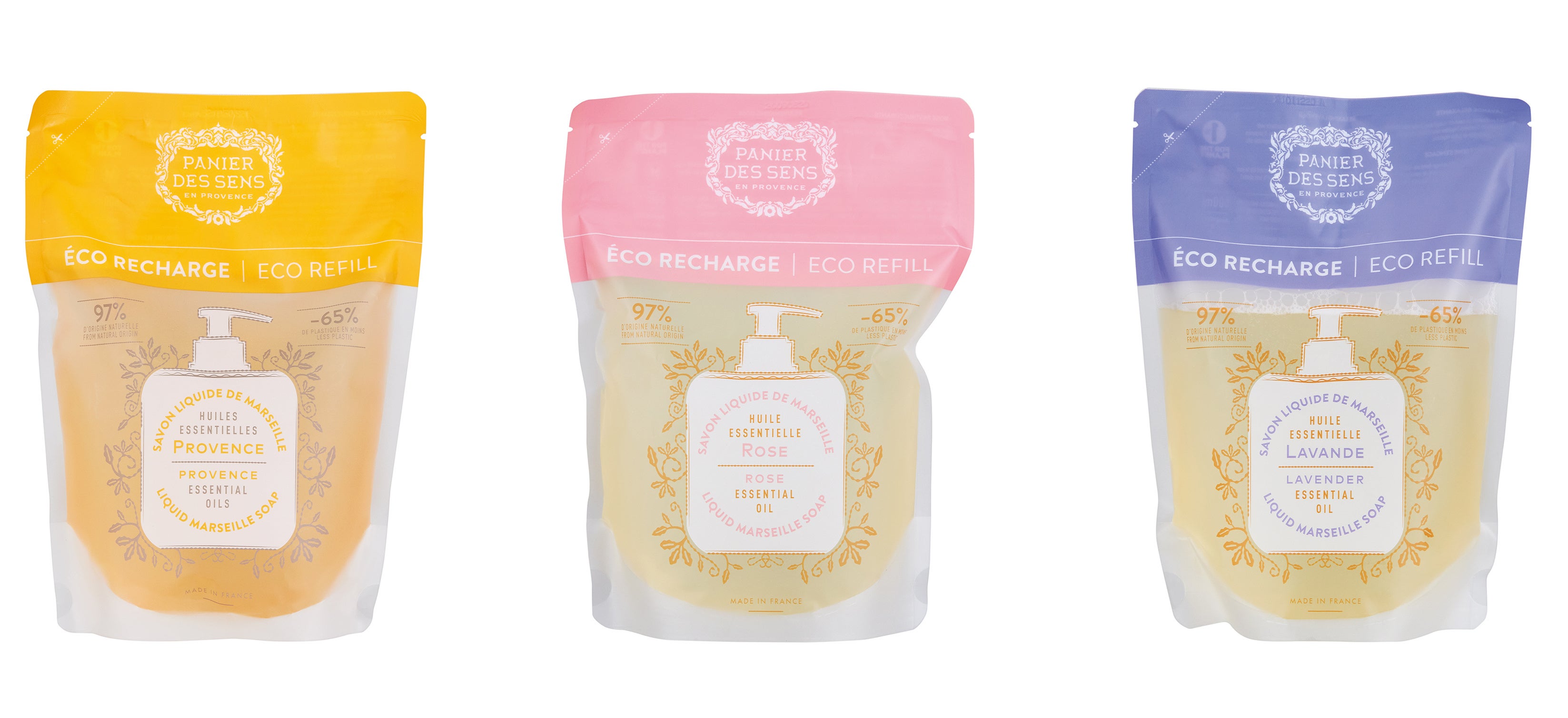 左から プロバンス、ローズ、ラベンダー