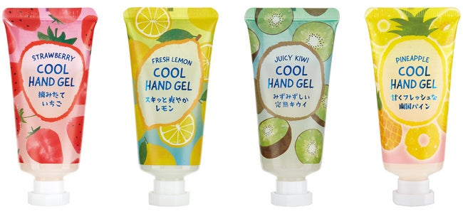 摘みたていちご、さわやかレモン、完熟キウイ、南国パイン