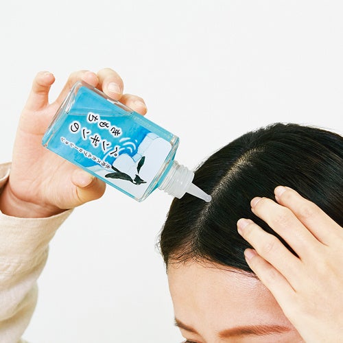 球状ノズルで頭皮に直塗り