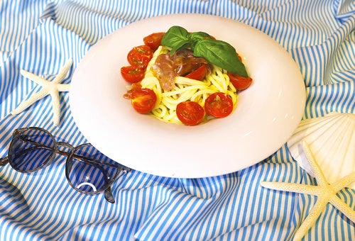 生ハムとトマトの冷製パスタ