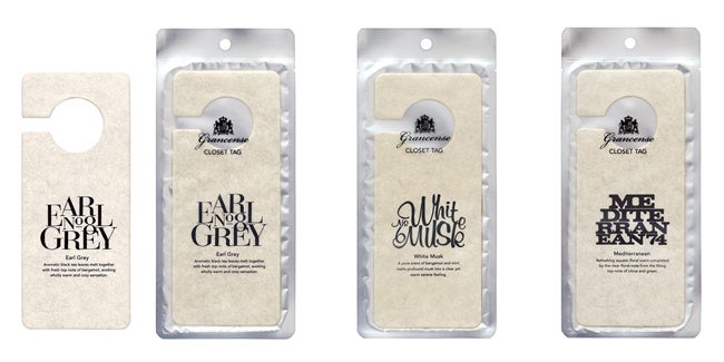 クローゼットタグ　アールグレイ、ホワイトムスク、メディテレーニアン