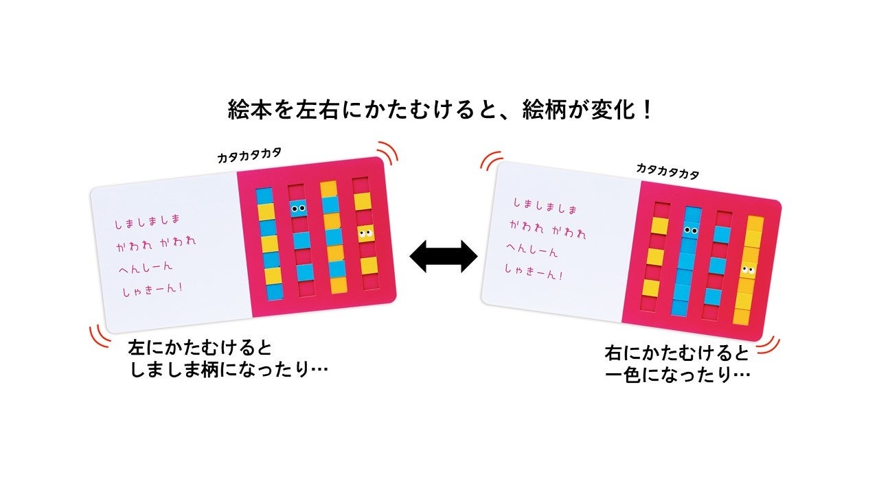 ▲絵柄がパッと変化する！まさにイリュージョン！（『かたちが ぱぱぱ』より）