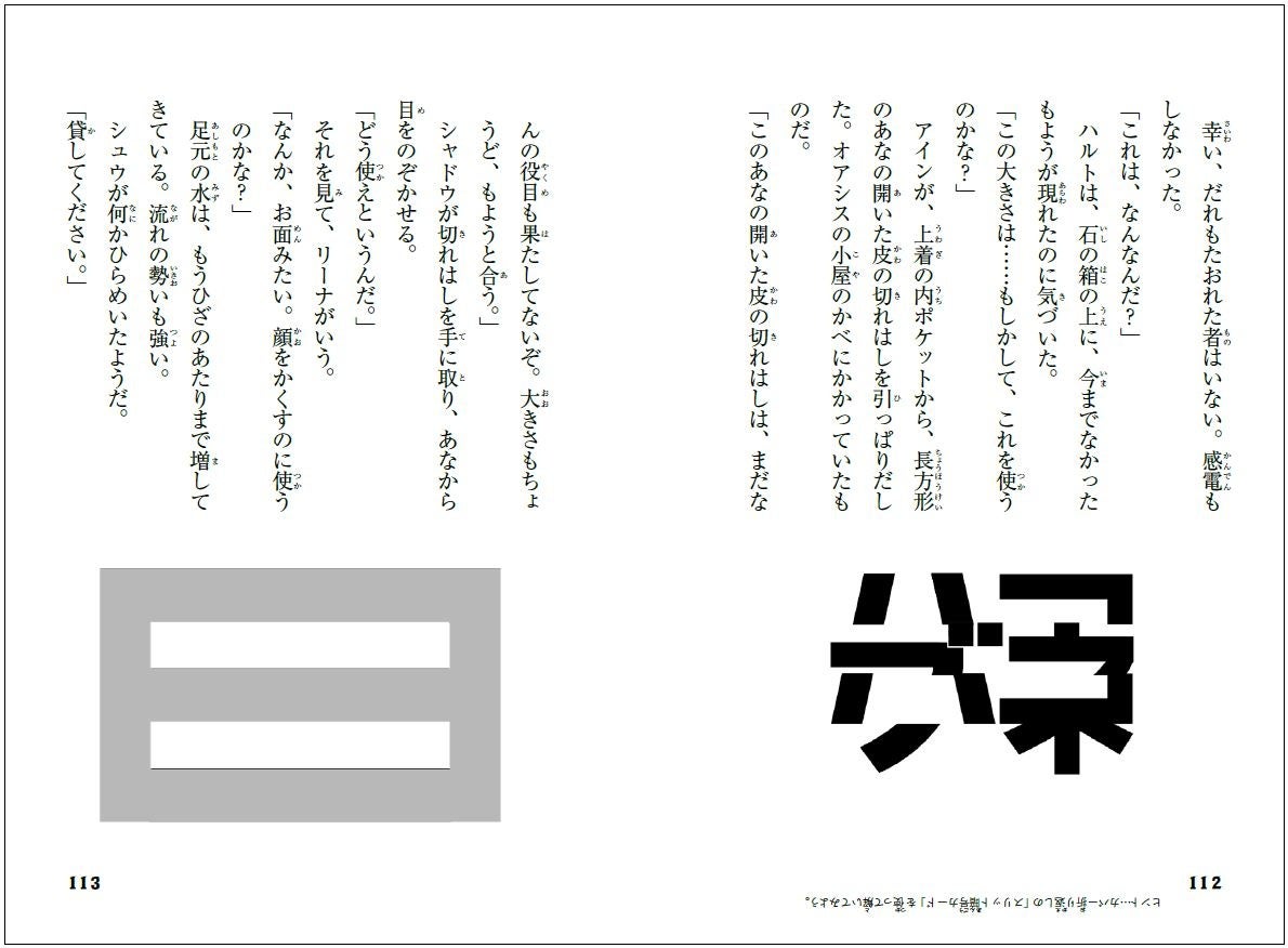 本文には、カードを使って解く暗号が。