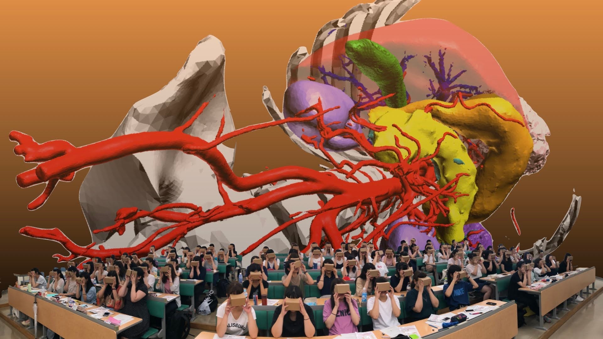 「Holoeyes Edu」 看護学校でのVRで再現された血管や臓器など実習シミュレーションが可能