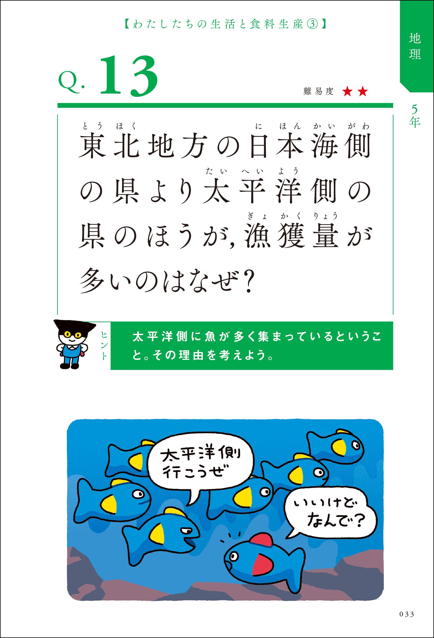 ▲小学５年・社会　わたしたちの生活と食料生産