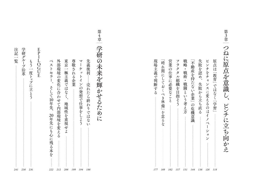 本書の目次。熱いメッセージが伝わってくる