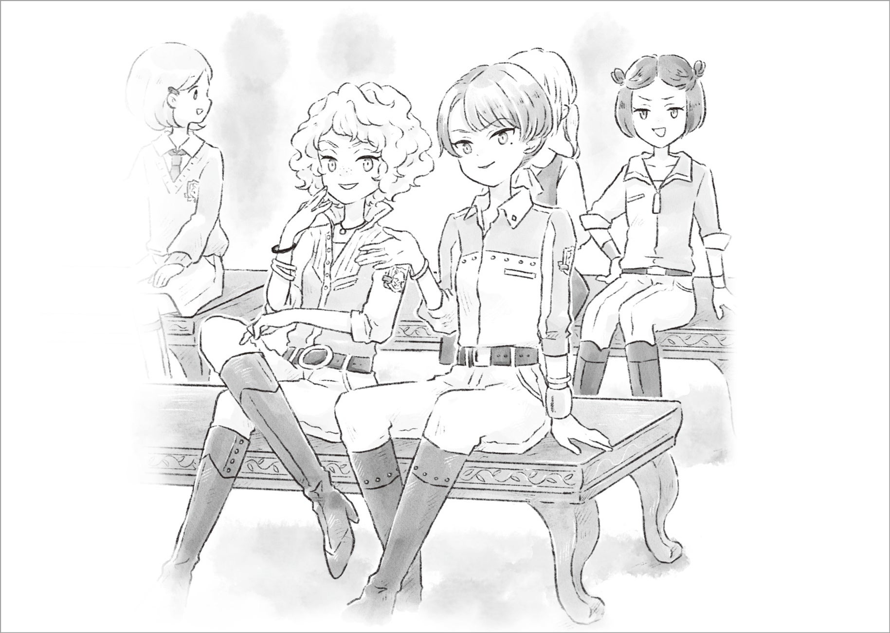 ▲ヴェラ（左）とアンバー（右）。講堂ホールでは、リルが座ろうとした席に先回りして座ってしまいました。