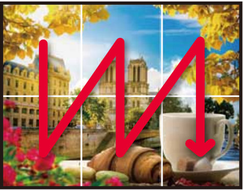 ▲あらかじめ分割されているから、矢印にあるようにエリアごとに順に解き進めることができる。