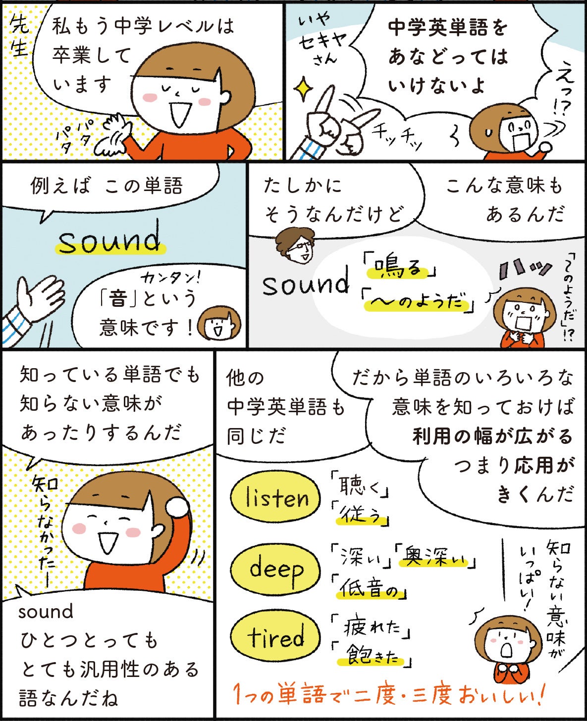 ▲中学英単語は会話にも応用できる