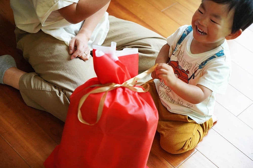 ▲リボンがついた不織布ラッピングでお届け