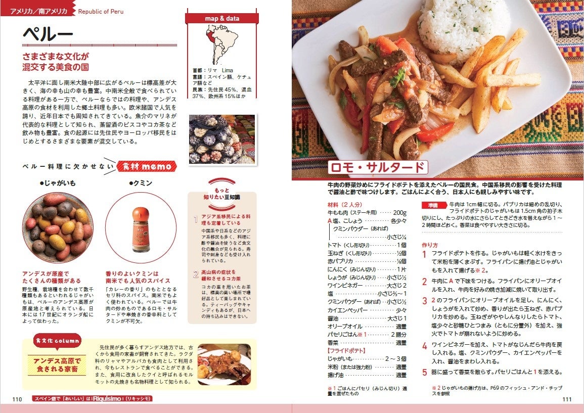 ▲ペルーの国民食「ロモ・サルタード」。中国系移民の影響を受けた味つけで、ごはんにもよく合います。