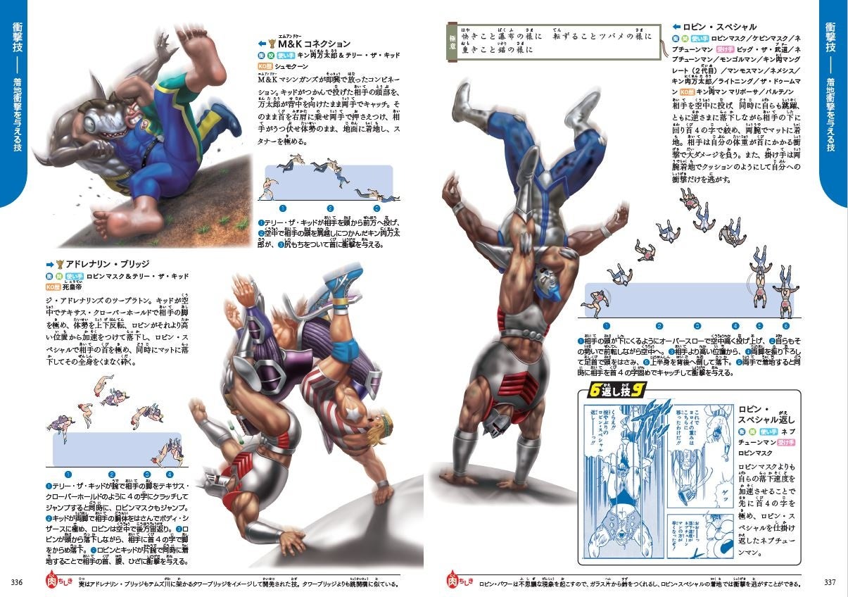 ▲技の展開図がわかりやすい!第7章「衝撃技」のページ