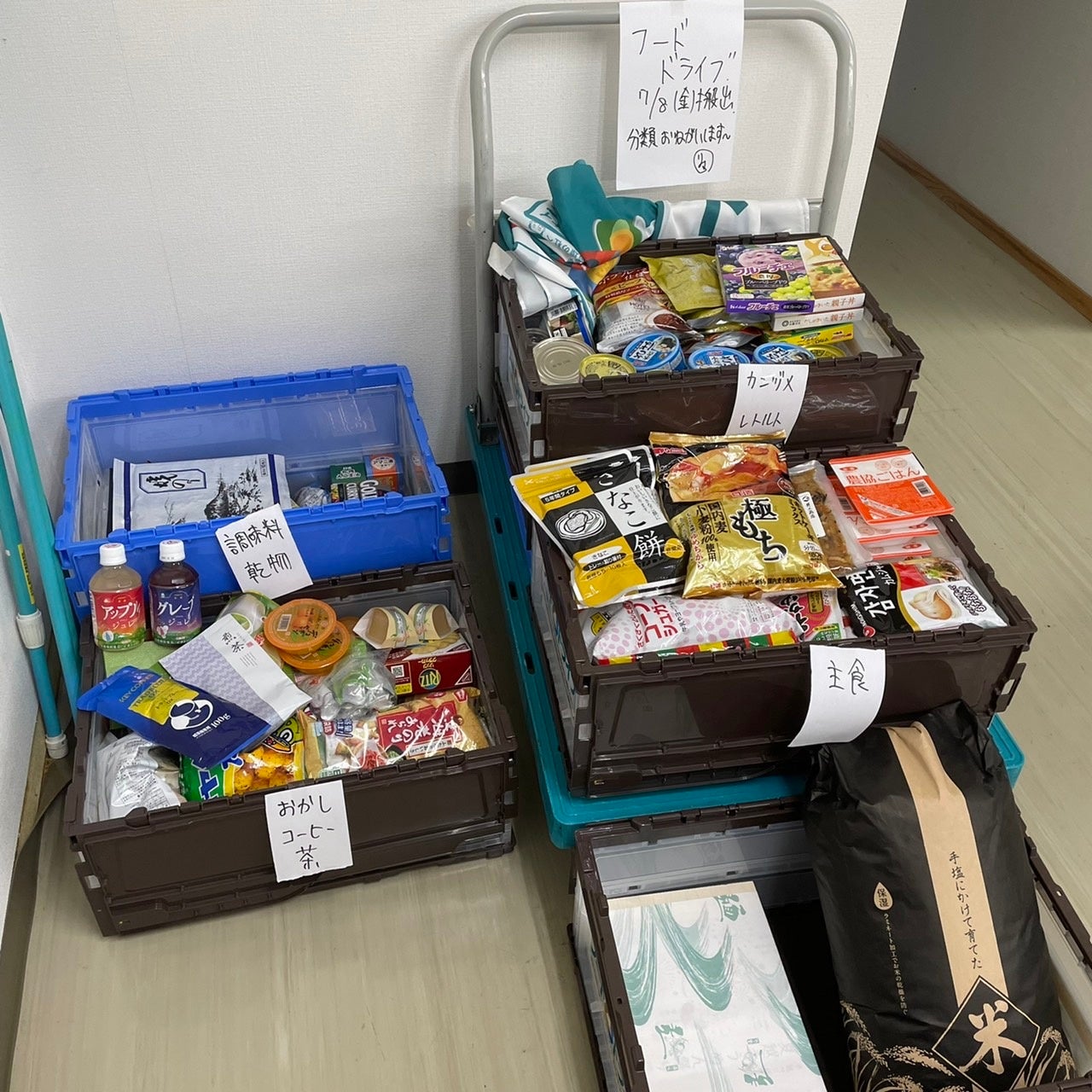 6月開催時に塾生のご家庭・地域の方々にお持ちいただいた食品