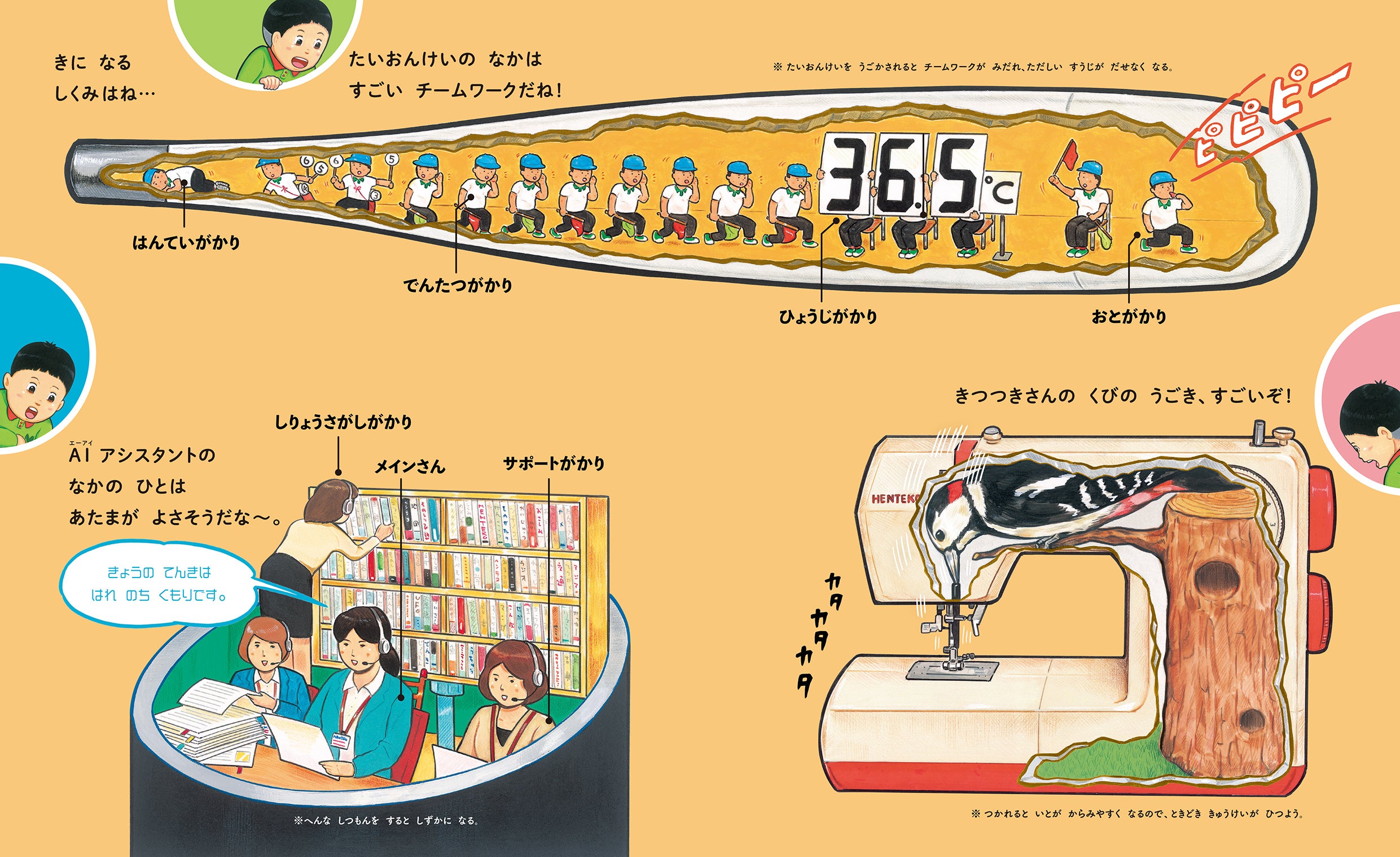 ▲体温計、AIアシスタント、そしてミシン