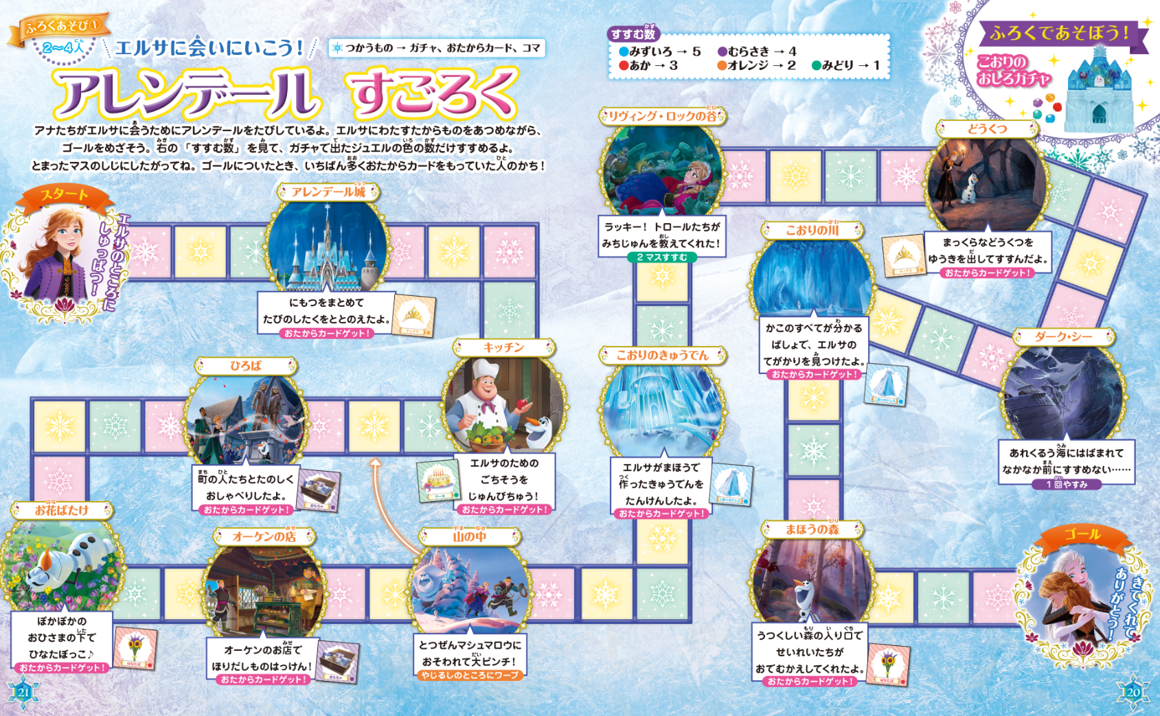 ▲アナといっしょにアレンデール王国を旅するすごろく© Disney