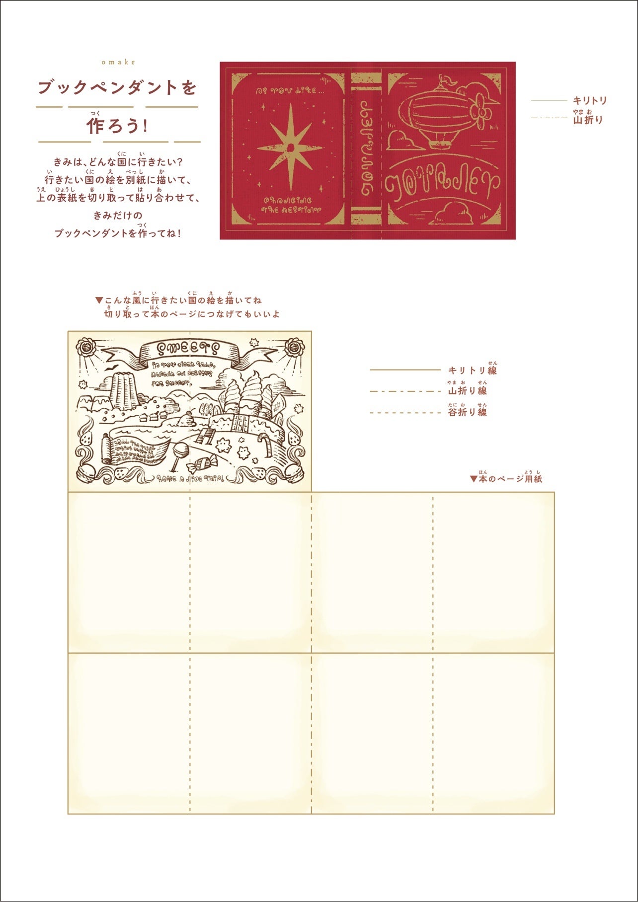 ▲『ぜんまいじかけのトリュフ』ノベルズ公式サイト　OMAKE通信内データ、ペンダントブックの作り方。※複製はご遠慮ください