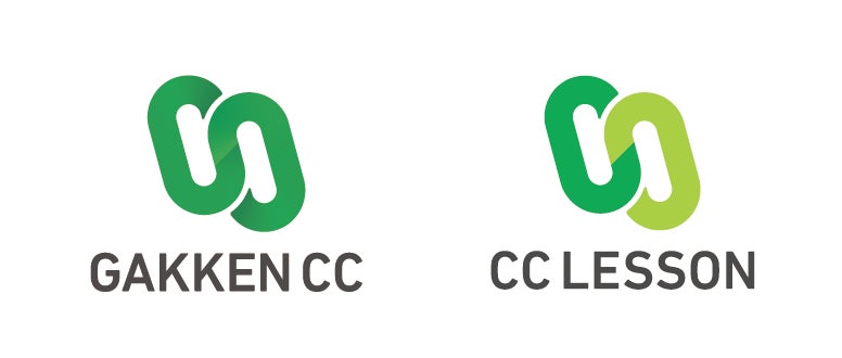 左:「株式会社GAKKEN CC」ロゴ、右:オンライン中国語サービス「CC LESSON」新ロゴ