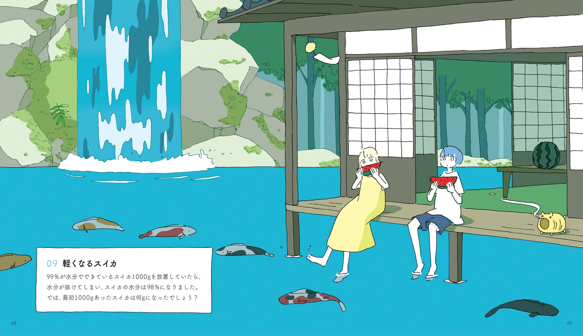 ▲99%が水分でできている1,000gのスイカ。水分が98%になると……?