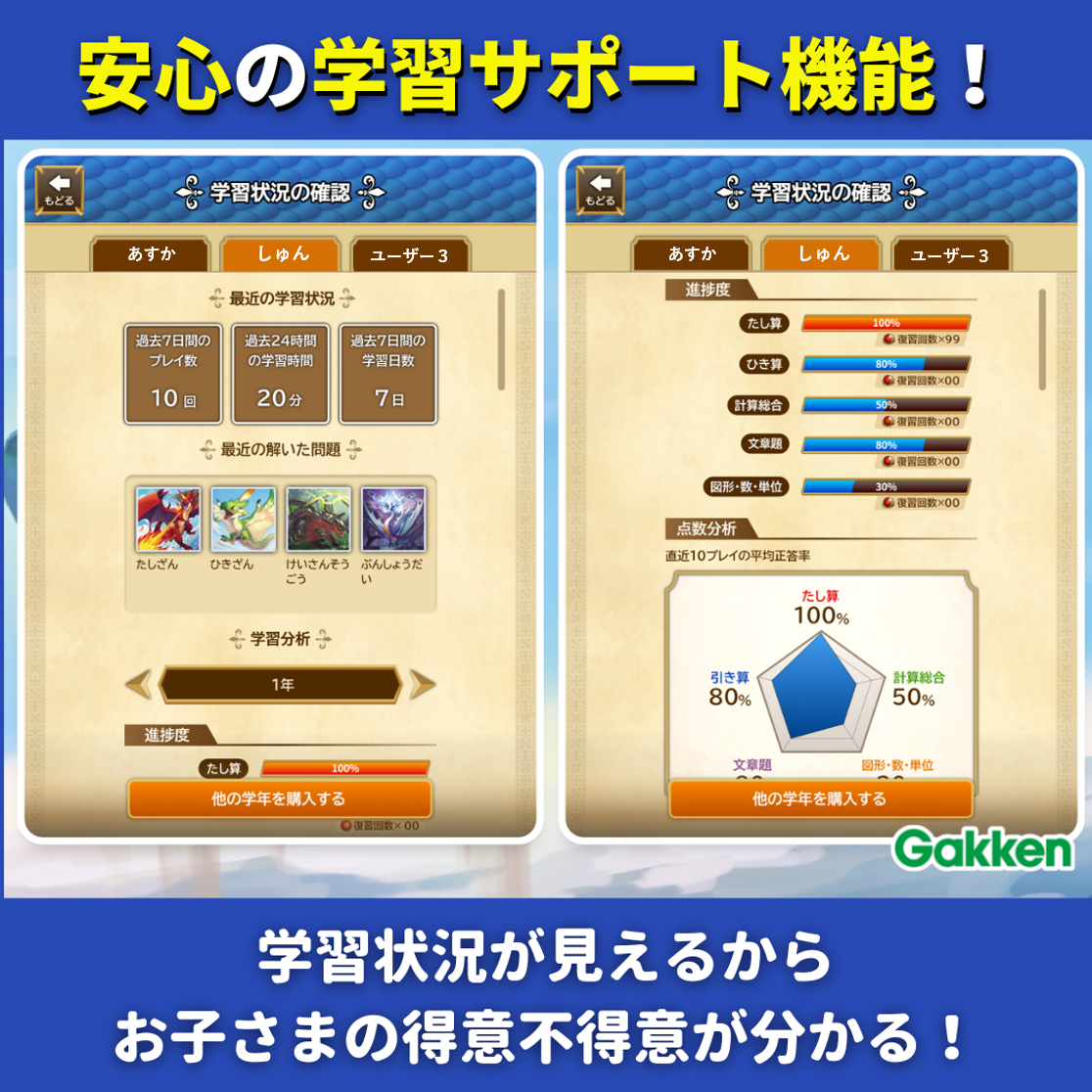 ▲学習サポート機能