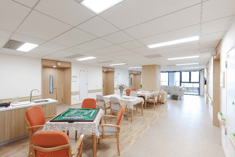 【共有スペース】全室リビングに隣接し個別空間を確保しつつ、ご利用者同士の交流を図る設計