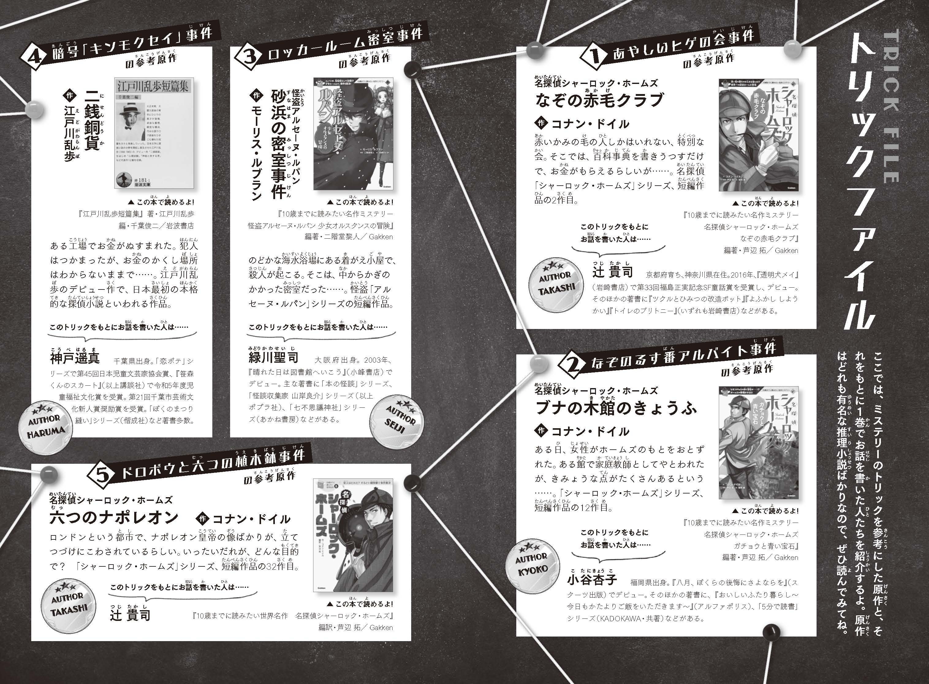 ▲巻末に収録の「トリックファイル」。トリックを参考にした原作、原作者の紹介も充実しています。