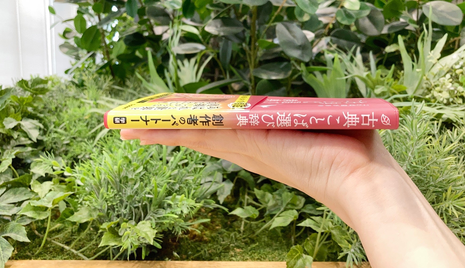 ▲『古典ことば選び辞典』の大きさ。編集担当の手に乗るほど小さいけど有能な子です
