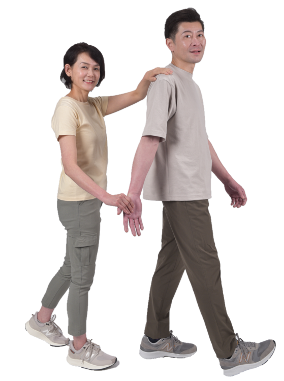 ▲誰でもできるウォーキングで健康でいてほしい相手と歩く「ふたりウォーク」