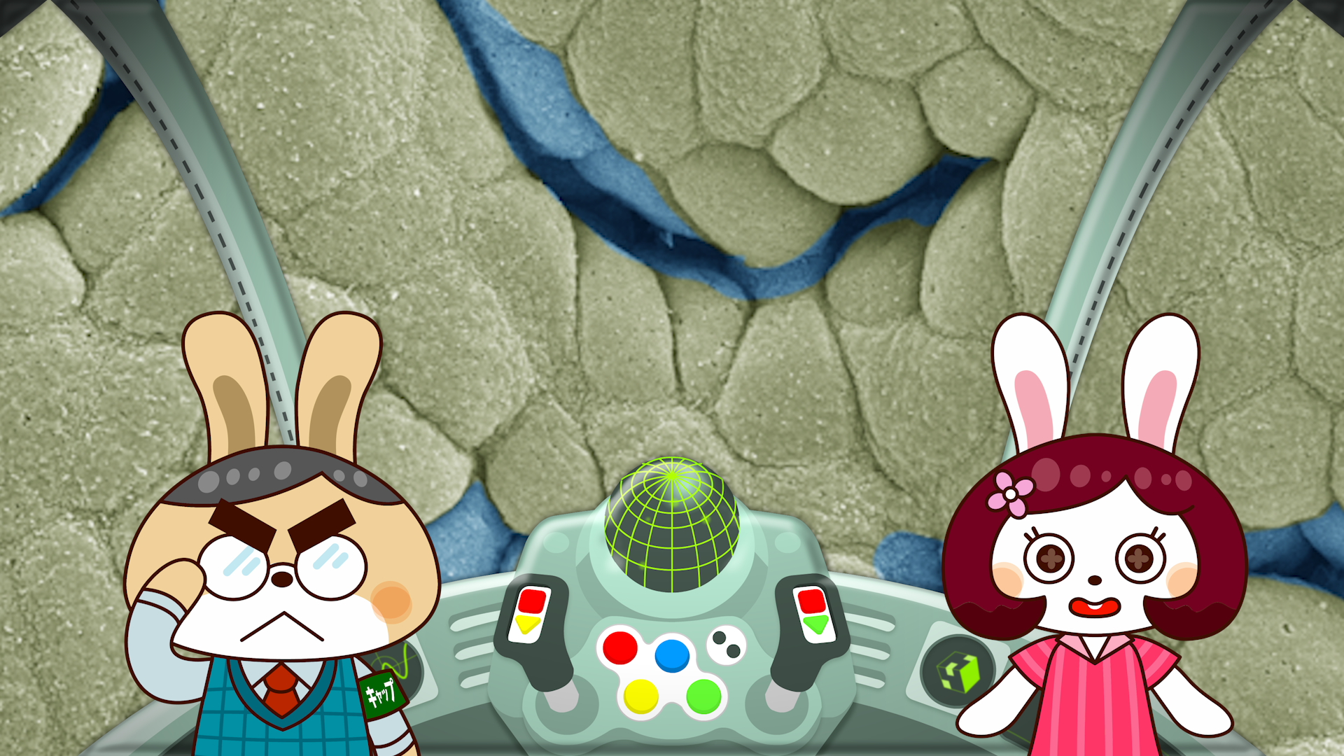 ▲キャラクターが体の中に潜入！食べ物の消化の流れを楽しく解説。