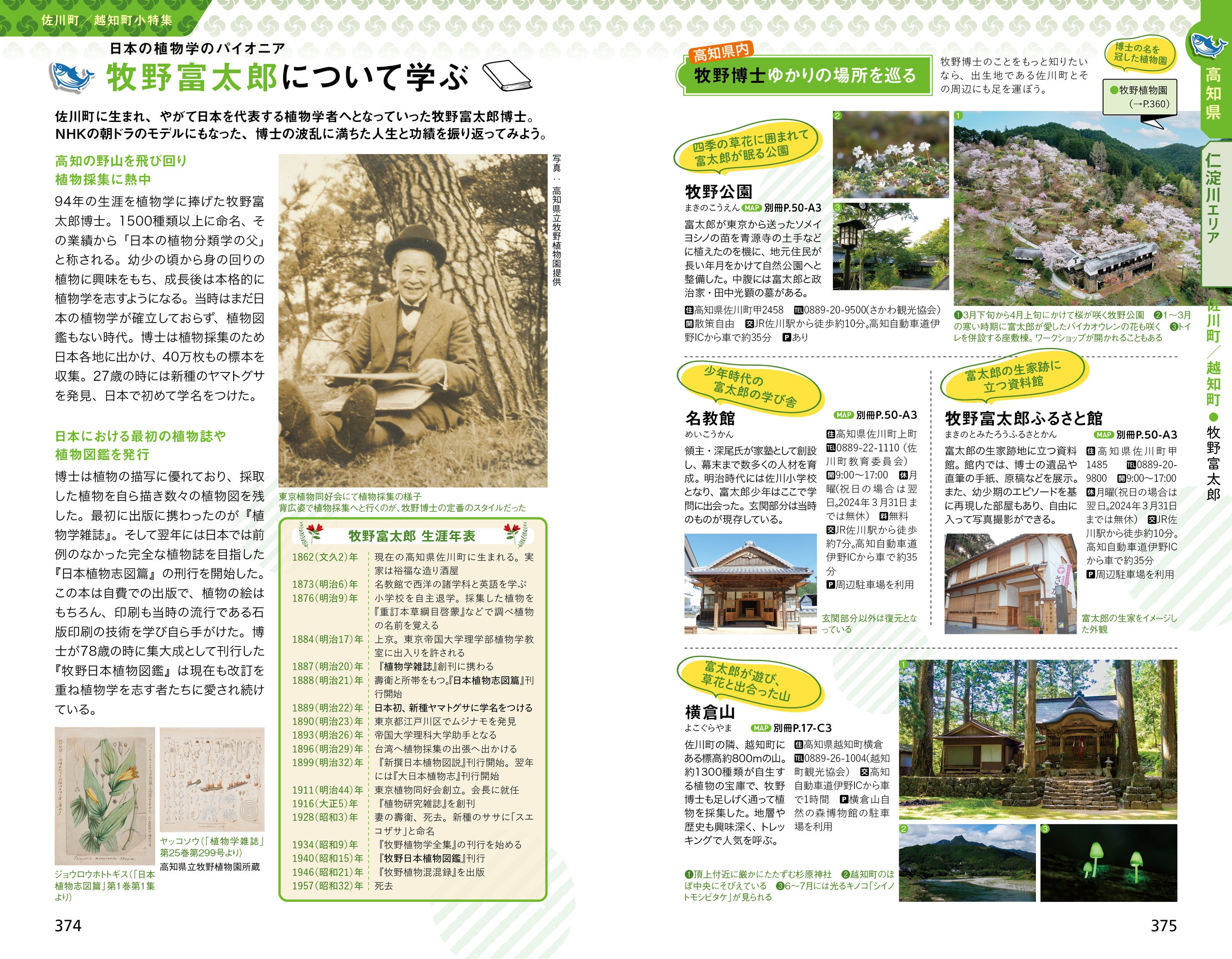 NHKの朝ドラで一躍有名になった牧野富太郎スポットも