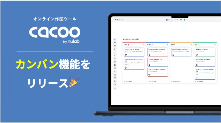 オンライン作図ツールCacoo、「カンバン」機能をリリース!タスクの可視化や管理をより簡単に