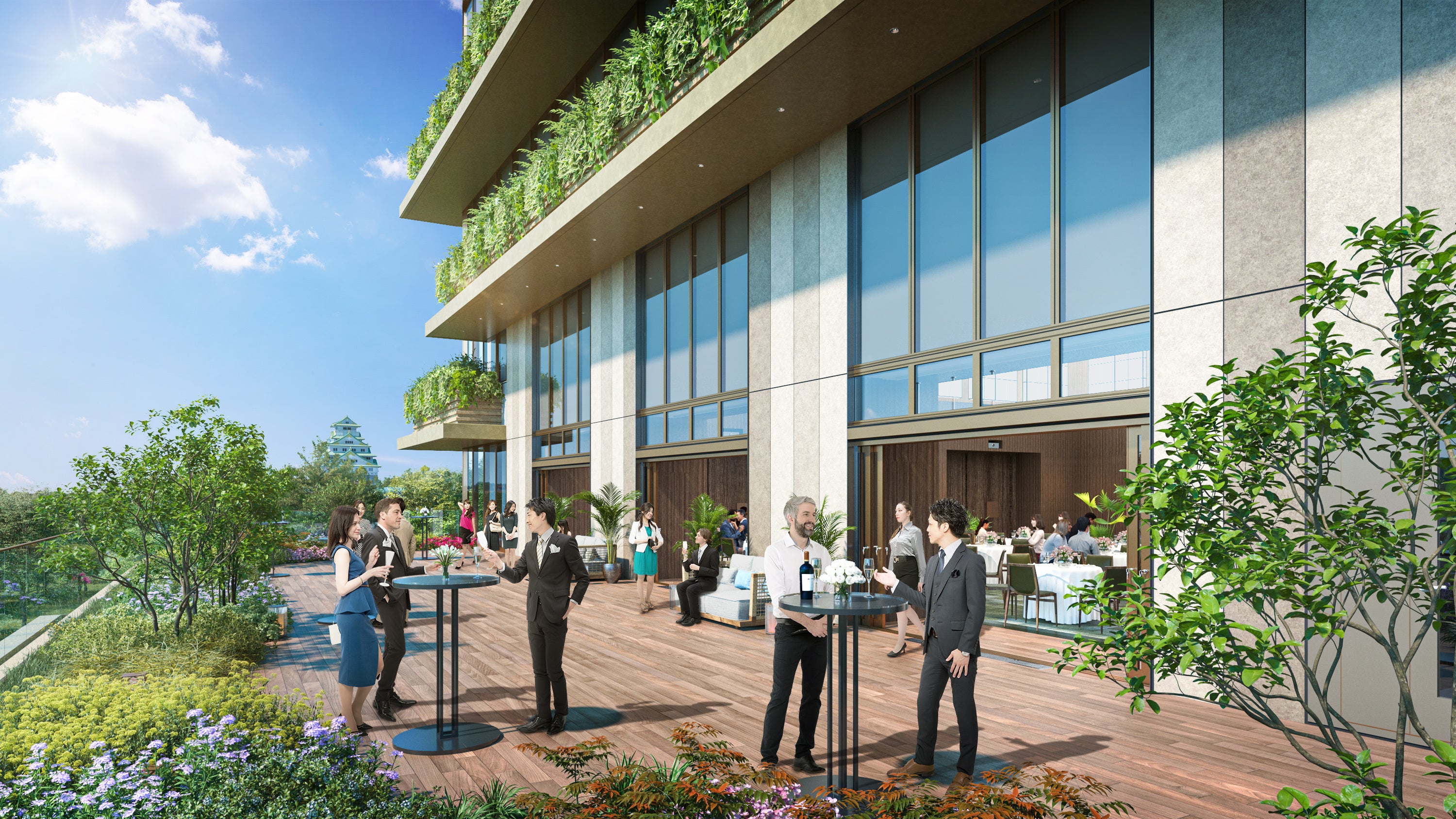 外部テラスを備えるバンケットホール