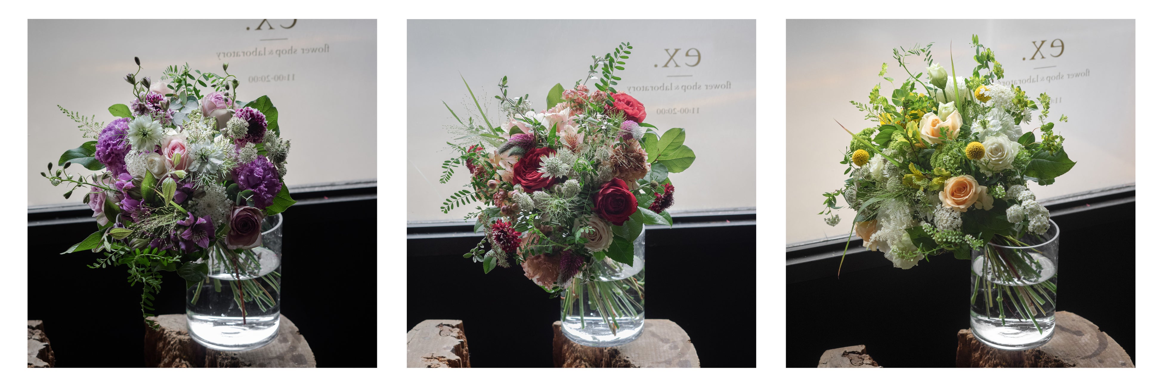 〈左から「ELEGANT」「ANTIQUE」「WARM」（写真はLサイズ）〉