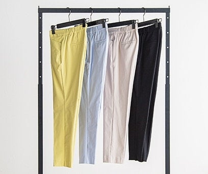 【la.f...】HAUTEC✴︎センタープレスパンツ✴︎ネイビー✴︎美品 セール】ハイウエストセンタープレスパンツ（その他パンツ