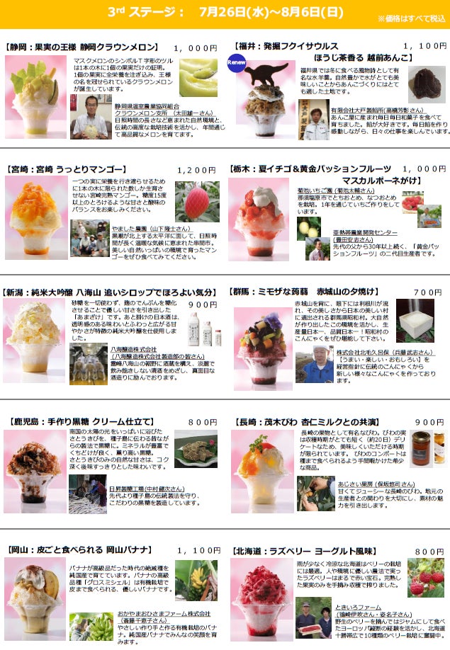 3rdステージ:7月26日(水)~8月6日(日)