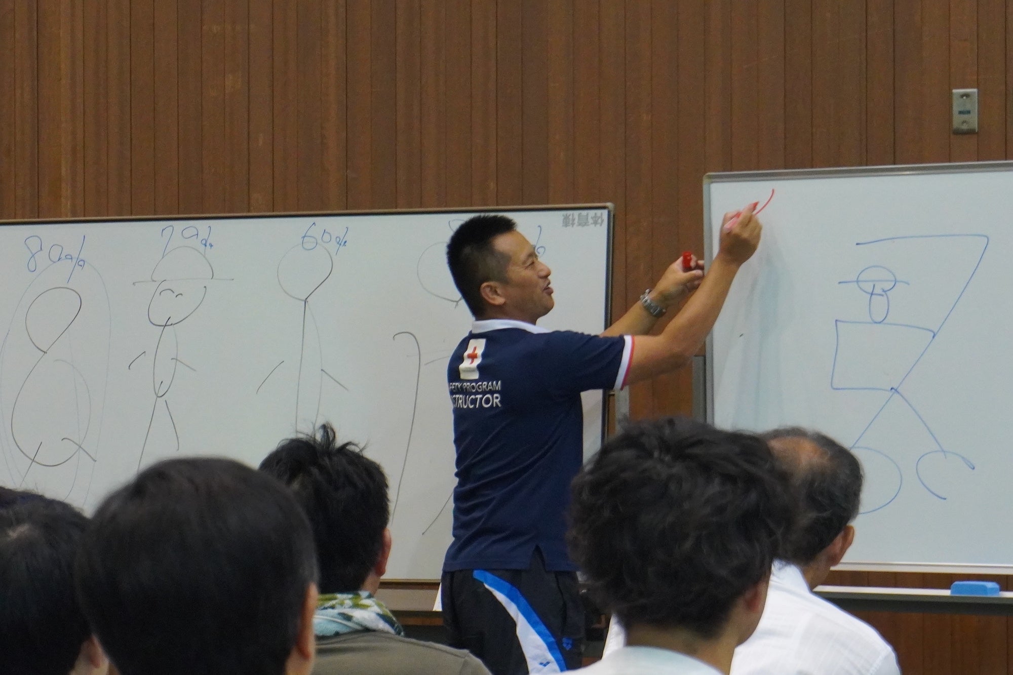 救命に関して必要な知識を学ぶ。受講の様子