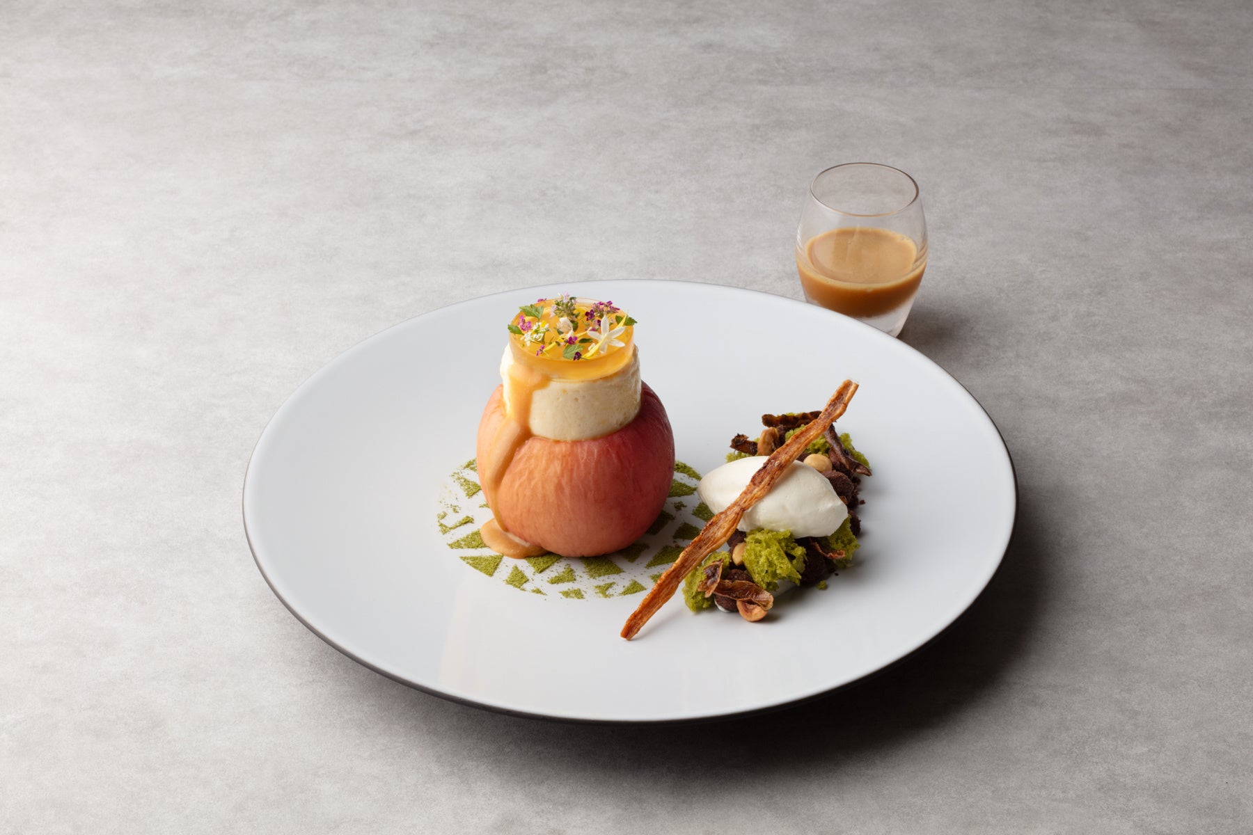 森のデザートセット　長江桂子の世界　りんごのスフレ】長江桂子氏流軽井沢デザートです