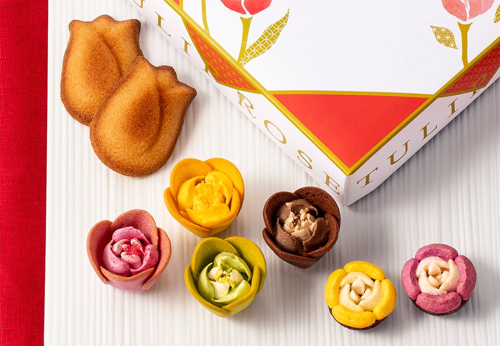 お年賀】華やかな紅白カラーが目を引く『チューリップローズ 初