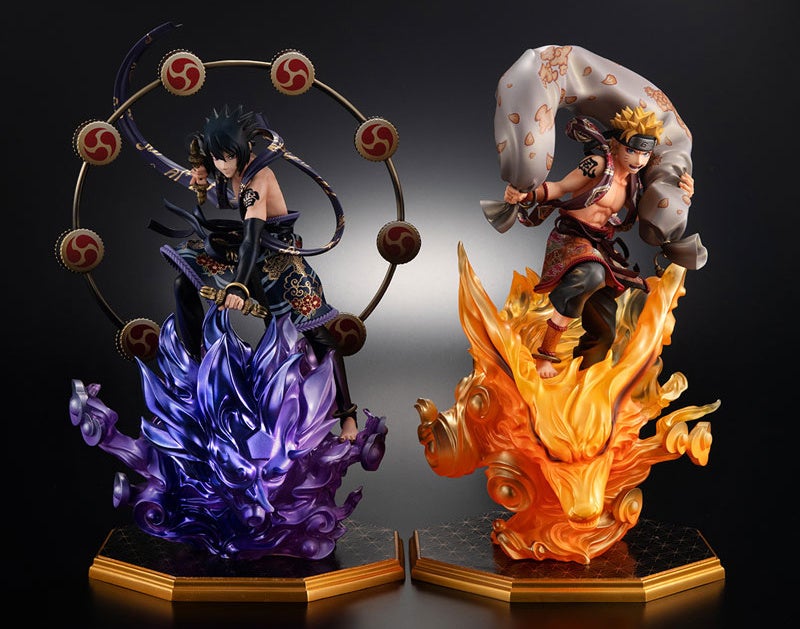 「NARUTO-ナルト- 疾風伝」20周年企画!うずまきナルトとうちはサスケが風神雷神の衣装でフィギュアに!感動の物語を再現したアイテム。 「NARUTO-ナルト- 疾風伝」20周年企画!うずまきナルトとうちはサスケが風神雷神の衣装でフィギュアに!感動の物語を再現したアイテム。